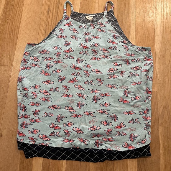 Anthropologie Tops - Porridge Tank Top with Split Open Back -Koi🎋print